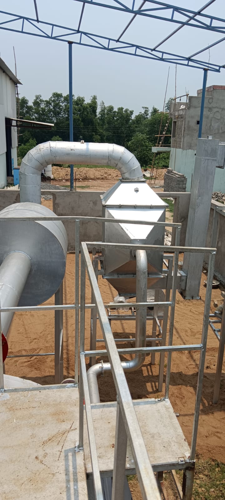 Industrial ducting and pollution control setup